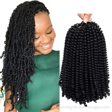 8 inch Crochet Braid Synthetic Curly Hair Extensions Jumbo Braiding Nubian Twist Hair Spring Twist Hair